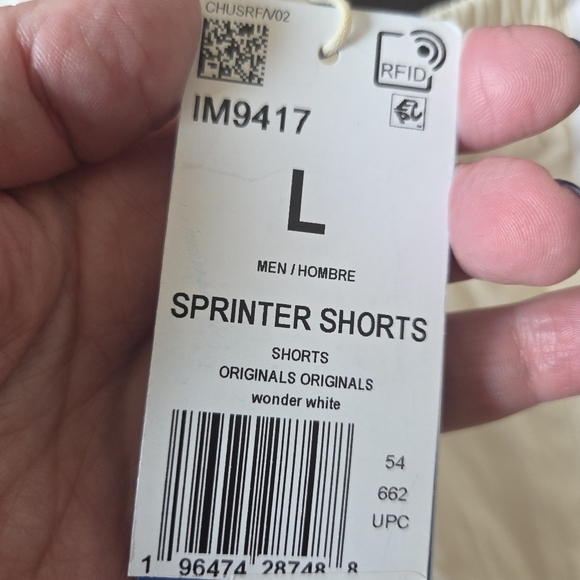 Adidas Originals Men's Sprinter Shorts - Wonder White - Large - IM9417 New Gym - Picture 6 of 8